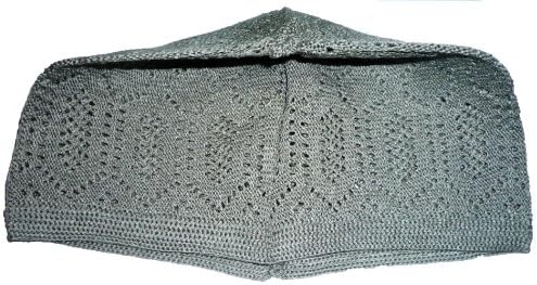 Muslim Islamic Knitting Kufi Hat Taqiya Takke Peci Skull Cap Grey Free-size