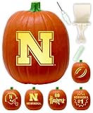 NEBRASKA CORNHUSKERS Complete Halloween PUMPKIN CARVING KIT (Carving Patterns, Carving Saw, Scoop, Glue Stick, & Stencils)