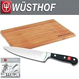 Wusthof 458218 Classic 7-inch Cooks Knife with Wusthof 12.5 X 8-Inch Bamboo Cutting Board and Wusthof Knife Skills with Norman Weinstein DVD