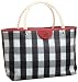 [カルネ] carnet Tote Bag Wide/Pearl Handle PVC Gingham Check