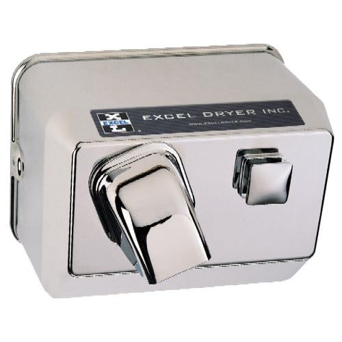 Excel Dryer 76-C Cast Cover Series Hands On Push Button Surface Mounted Hand Dryer - Chrome Plated