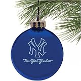 New York Yankees Navy Blue Etched Laser Light Ornament