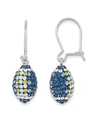Sterling Silver Swarovski Elements San Diego Spirit Football Earrings