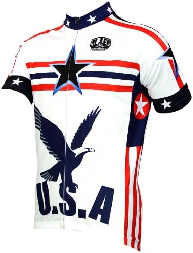 OEM Men's USA Eagle Outdoor Sports Cycling Short Sleeve Jersey Size L White