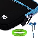 Quality Neoprene Black (Blue Trim) Carrying Case for HTC Evo View 4G + Vang ....