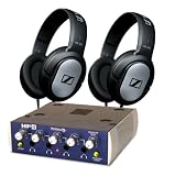 Presonus HP4 Headphone Amp with 2 Sennheiser HD201 Headphones Kit