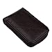 DEEZOMO RFID Blocking Genuine Leather Mini Credit Card Case Organizer Compact Wallet with ID Window - Coffee