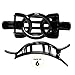 RC ROCHE ORNAMENT Womens Plastic Side Slide Wide Ribbon Bow Styling Durable Strong Hold Firm Grip Teeth Beauty Accessory Hair Clip Clamp, 6 Pack Count Large Black