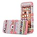 iPod Touch 6 Case,iPod Touch 5 Case ,ULAK [Colorful Series] Anti-slip Cover 3 in 1 Hard PC+Soft Silicone Hybrid Dust Scratch Shock Resistance for iPod touch 5 6th Gen (Purple Tribal/Neo Red)