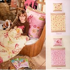 Bierbaum Wohnen 2238_01 135x200cm Renforc�-Kinder-Lizenz-Bettw�sche "Pferdefreunde" natur