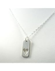 True Love Heart Sterling Silver Charm Necklace Chain Jewelry