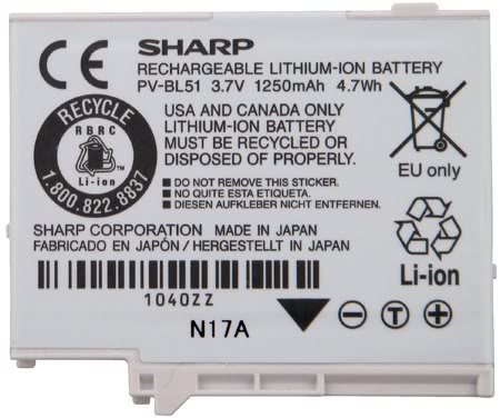 OEM SHARP PV-BL51 BATTERY T-MOBILE SIDEKICK LX 2009