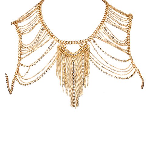 Lux Accessories Elegant Pave Crystal Multi Layer Link Body Chain Lux Accessories Elegant Pave Crystal Multi Layer Link Body Chain