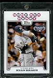 Ryan Braun HRD ( Home Run Derby ) Milwaukee Brewers - 2008 Topps Updates & Highlights Baseball Card in Protective Screw Down Display Case!