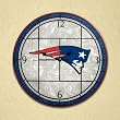 New England Patriots 12in Art Glass Clock NFL Football Fan Shop Sports Team Merchandise