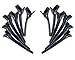 Hairdressers Set with 10 Hair Styling Combs, 12 Black Clasps and 12 Black and White Butterfly Clamps Grips