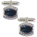 Mens Cuff Links Pair Sterling Silver Zircon Gemstone (cflng246)