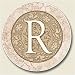Kitchen & Housewares : AutoCoaster ~ Monogram initial R ~ Tile Drink Coaster for car cupholder - code 587