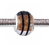Pandora Style Charm Bead (Z47) Murano Lampwork Glass (14mm x 10mm) (fits Troll too)