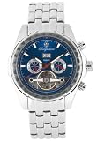 Burgmeister Valencia BM137-131 Herren Automatik Uhr blaues Zifferblatt offene Unruh Datum/Tag/Monat doppelte Sicherheitsfaltschließe