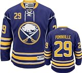 Jason Pominville Jersey: Reebok Blue #29 Buffalo Sabres Premier Jersey
