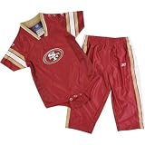 San Francisco 49ers NFL Baby / Infant 2 Piece Dazzle Onesie Jersey and Pants Set