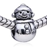 Pugster Snowman Pattern European Charm Bead Bracelet - Pandora & Fit Gift