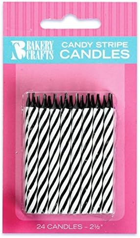 Black Stripe Birthday Candles (24) by Jack2400