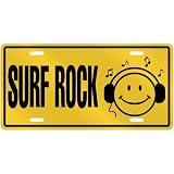 NEW  SMILE ! - I LISTEN SURF ROCK  LICENSE PLATE SIGN MUSIC