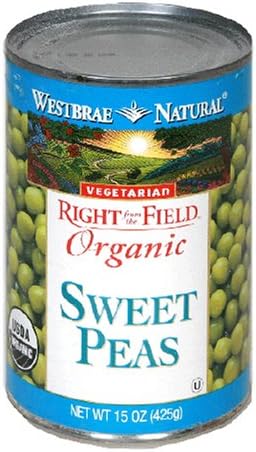 Westbrae Natural Organic Sweet Peas, 15 Ounce Cans (Pack of 12)