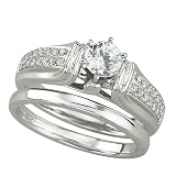 14K White Gold Diamond Wedding Set Semimount