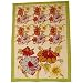 Mas D'Ousvan Hibiscus Blue or Red Green Block Print Heavy Cotton Kitchen Towel Couleur Nature,SingleGreen