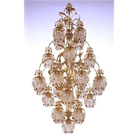 Schonbek 1275-26AM French Gold Amber Rondelle Crystal Twenty-Five Light Down Lighting Five...
