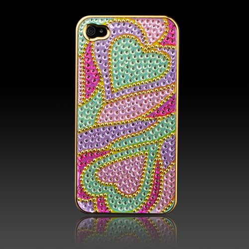 Green Pink & Purple Hearts 