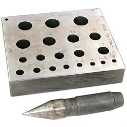 20 Round Hole Bezel Punch & Block Metalworking Tools