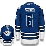 WEBER #6 Nashville Predators RBK Premier Third NHL Hockey Jersey by Reebok (NHLPA Certified Custom Sewn Authentic Twill)