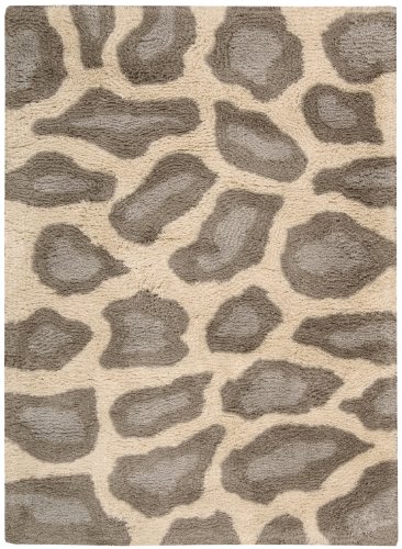 Nourison Shaggy Giraffe Beige 2.3-Feet by 3.9-Feet Polyacrylic-Blend Shag Rug