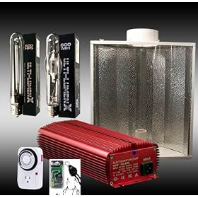 New Hydro 1000 Watt HPS + MH Digital Grow Light W/ 6" Air Cooled Hood Plant Growing Light Lamp