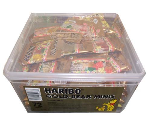 Haribo Gummi Candy,Mini Gold Bears 72 Count Tub/Bag