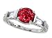 2.60 cts 925 Sterling Silver 14K White Gold Plated Lab Created Ruby Engagement Ring