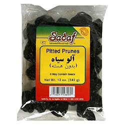 Sadaf Pitted Prunes Black, 12-Ounce Packages (Pack of 4)