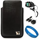 Black SumacLife Slidyn Edition Executive Leather Holster Carrying Case with Polished Stainless Steel Belt-Clip for Motorola RAZR MAXX / Motorola XT928 / Motorola DROID RAZR MAXX / Motorola DROID 4 / Motorola DROID RAZR / Motorola ATRIX 2 / Motorola ATRIX 4G / Motorola Droid Bionic Targa / Motorola MILESTONE 3 + Universal Windshield Phone Mount + SumacLife TM Wisdom Courage Wristband