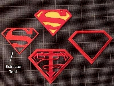 Superman Cookie Cutter / Fondant Cutter / Cupcake Topper set 2 inches