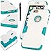 iPhone 6 Case, E LV iPhone 6S Case - SHOCK ABSORPTION / HIGH IMPACT RESISTANT Full Body Hybrid Armor Protection Defender Case Cover for Apple iPhone 6S / 6 with 1 Stylus and 1 Microfiber Cleaning Cloth - [WHITE/TURQUISE]