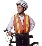 Hi-Viz Children Orange Vertical Striped Mesh Vest
