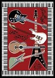 Home Dynamix Area Rugs: Zone Rug: 7541 Red Piano Guitar