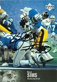 Billy Sims Autographed/Hand Signed Football Card (Detroit Lions) 1997 Upper Deck #161