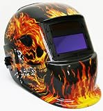 Skull Flaming Solar Darkening Welding Helmet Arc Mig Auto Dark Flame Welder