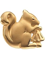 14K Yellow Gold "Trusting Squirrel" Brooch -- LIFETIME WARRANTY