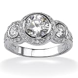 PalmBeach Jewelry Sterling Silver Round DiamonUltra™ Cubic Zirconia Anniversary Ring